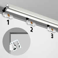 Скрытый рельс «Клик Мии» Artiteq Contour Rail + установочный комплект 2 м, 200 см, Серый
